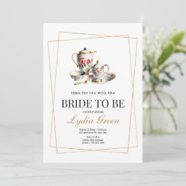 Invitación Fiesta de té de ducha de novia es hora de tomar té