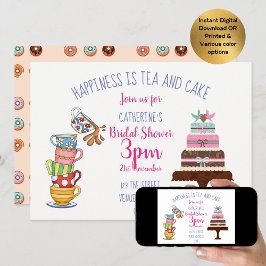 Invitación Fiesta de té de ducha de novia invita a tetas de t