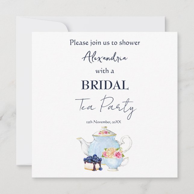 Invitación Fiesta de té de ducha de novia personalizado (Anverso)
