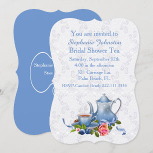 Invitación Fiesta de té de ducha marrón vista marea