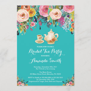 Invitación Fiesta de té de ducha nupcial invitada floral