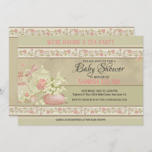 Invitación Fiesta de té de época Baby Shower