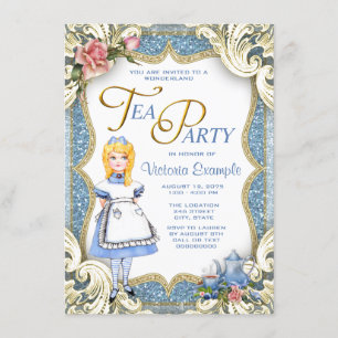 Invitación Fiesta de té de fantasía en el País de las Maravil