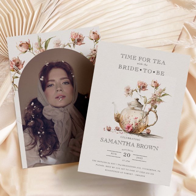 Invitación Fiesta de té de flores silvestres acuarela Tea Bri (Subido por el creador)