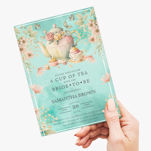 Invitación Fiesta de té de flores silvestres ducha de novia a (Subido por el creador)