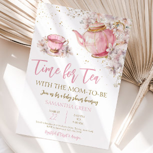 Invitación Fiesta de té de flores silvestres para baby shower