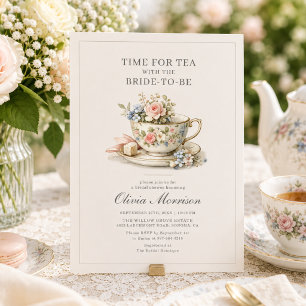 Invitación Fiesta de té de flores silvestres para despedida d