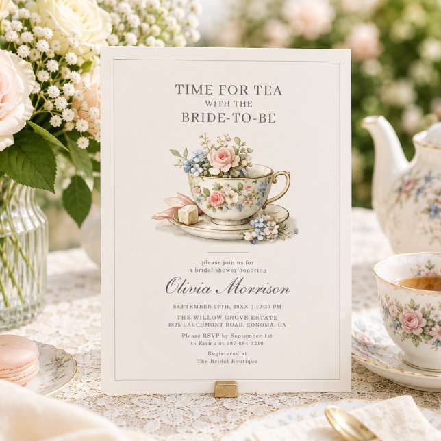 Invitación Fiesta de té de flores silvestres para despedida d (Subido por el creador)