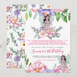 Invitación Fiesta de té de hadas de las flores