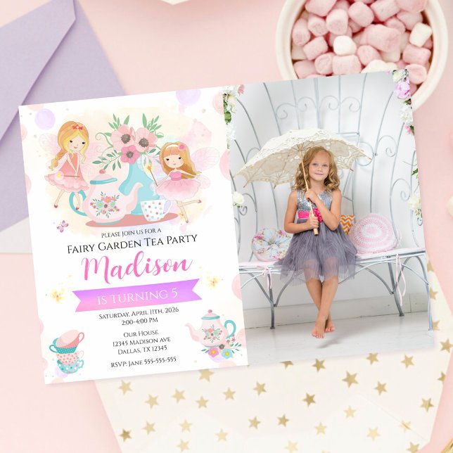 Invitación Fiesta de Té de Hadas Jardín Encantado Cumpleaños  (Subido por el creador)
