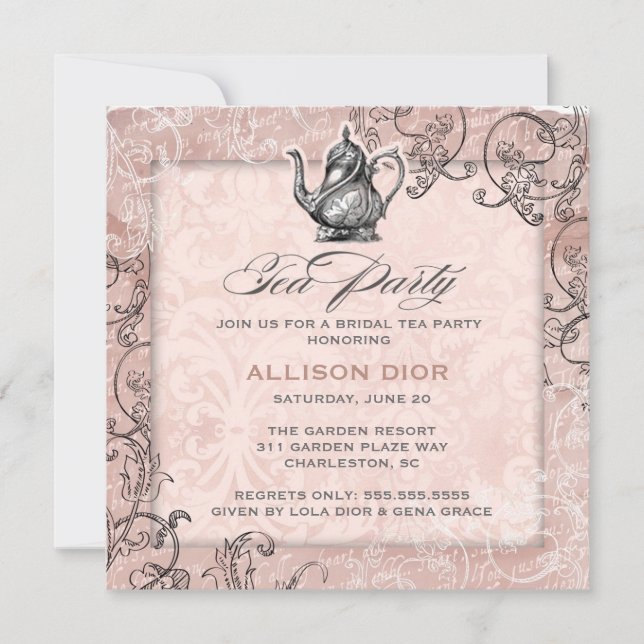 Invitación Fiesta de té de la piel de GC (Anverso)