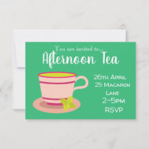 Fiesta de té de la tarde con hierbabuena colorida