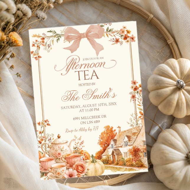 Invitación Fiesta de té de la tarde Coquette de Otoño (Subido por el creador)