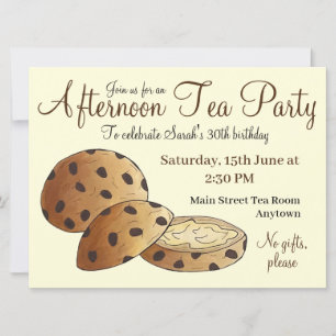 Invitación Fiesta de Té de la Tarde Cumpleaños Tartas de Té B