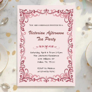 Invitación Fiesta de Té de la Tarde Victoriana