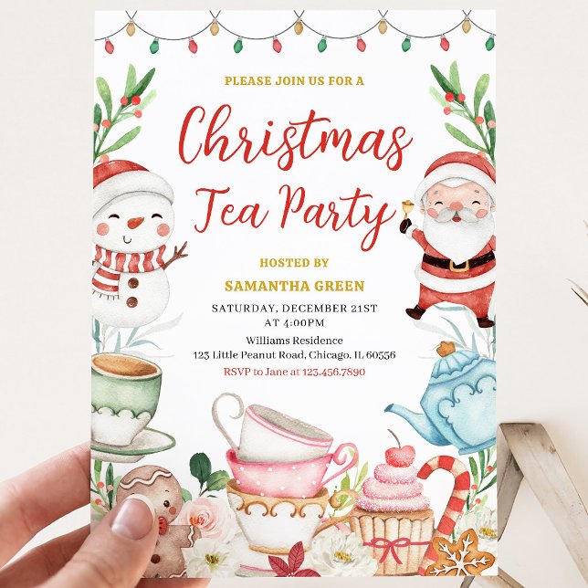 Invitación Fiesta de Té de Navidad (Subido por el creador)
