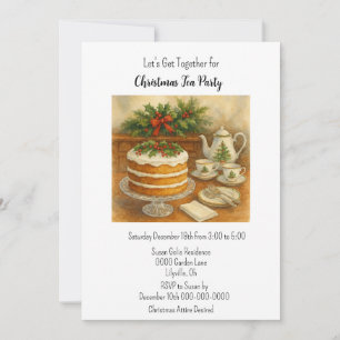 Invitación Fiesta de Té de Navidad / Hora del Té
