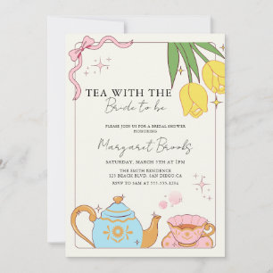 Invitación Fiesta de té de novia amarillo rosa