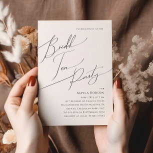 Invitación Fiesta de té de novia con guión Minimalista capric