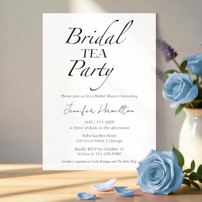 Invitación Fiesta de té de novia | Ducha de novia negra y bla (Subido por el creador)
