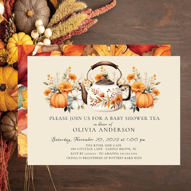 Invitación Fiesta de té de novia floral de otoño (Subido por el creador)