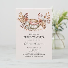 Invitación Fiesta de té de novia floral rústico