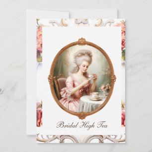Invitación Fiesta de té de novia Rococo Marie Antoinette