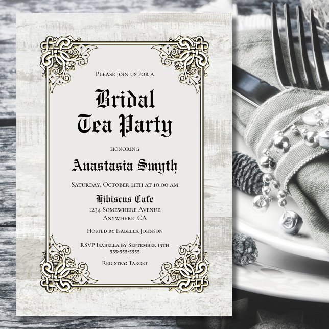 Invitación Fiesta de té de novia Rustic Bleached Wood (Subido por el creador)