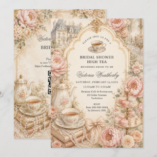 Invitación Fiesta de té de novia Vintage Regency