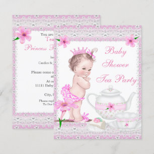Invitación Fiesta de té de princesa niña de shower vintage ro