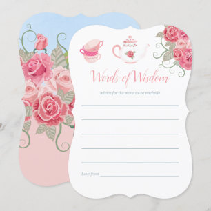 Invitación Fiesta de té de rosas rosadas para baby shower con