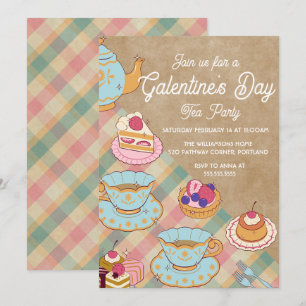 Invitación Fiesta de Té del Día de Galentines Femenina Luz Ro