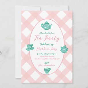 Invitación Fiesta de té del Día de la Madre Rosa