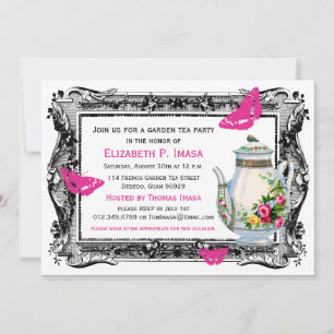 Invitación Fiesta de té del jardín francés