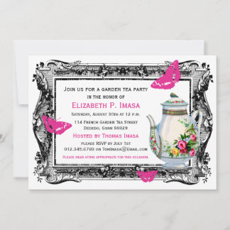 Invitación Fiesta de té del jardín francés