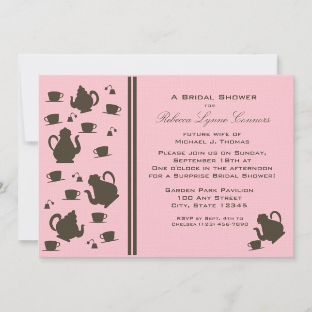 Invitación Fiesta de té/ducha de novia (Anverso)