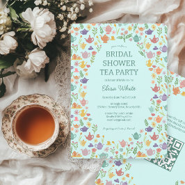 Invitación Fiesta de té Ducha de novia Cuidada PERSONALIZADO 