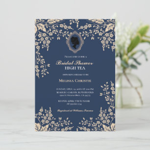 Invitación fiesta de té en el jardín, hermosos pasteles suave