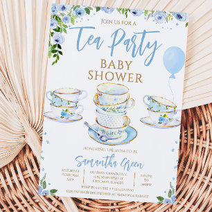 Invitación Fiesta de té en el jardín para niño Baby Shower