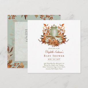 Invitación Fiesta de té floral Boho Terracotta Sage para CUAL