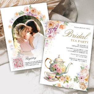 Invitación Fiesta de té floral de primavera en acuarela Despe