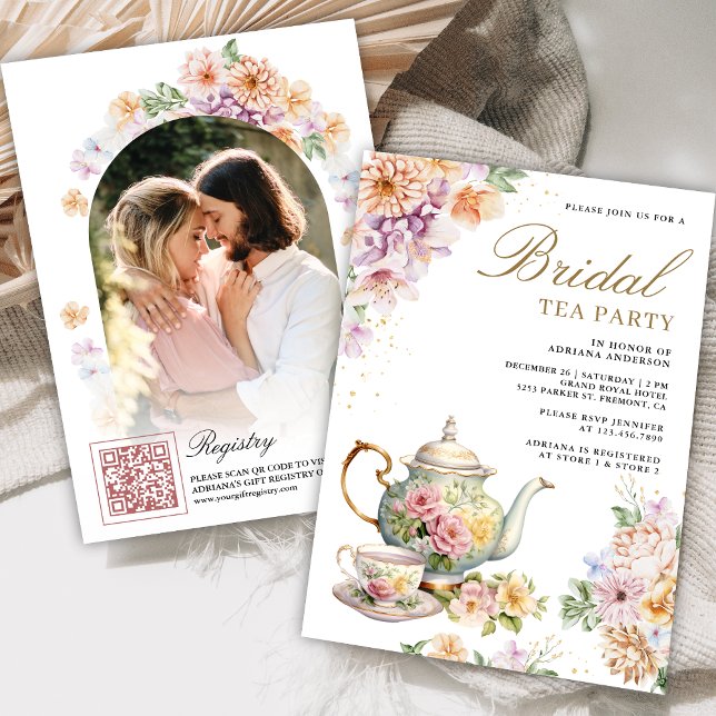 Invitación Fiesta de té floral de primavera en acuarela Despe (Subido por el creador)