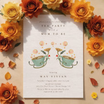Fiesta de té floral Faecore en acuarela para baby