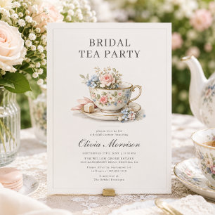 Invitación Fiesta de té floral para despedida de soltera
