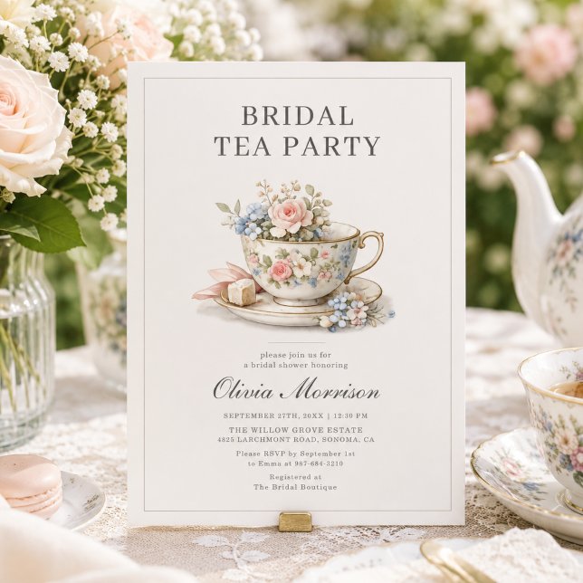 Invitación Fiesta de té floral para despedida de soltera (Subido por el creador)
