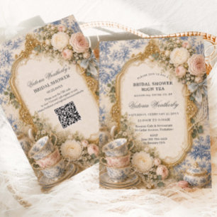 Invitación Fiesta de té floral Regencia Despedida de soltera