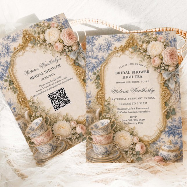 Invitación Fiesta de té floral Regencia Despedida de soltera  (Subido por el creador)