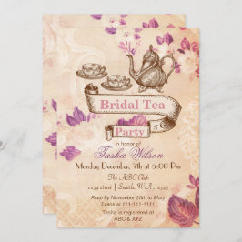 Invitación fiesta de té floral vintage Bridal Shower