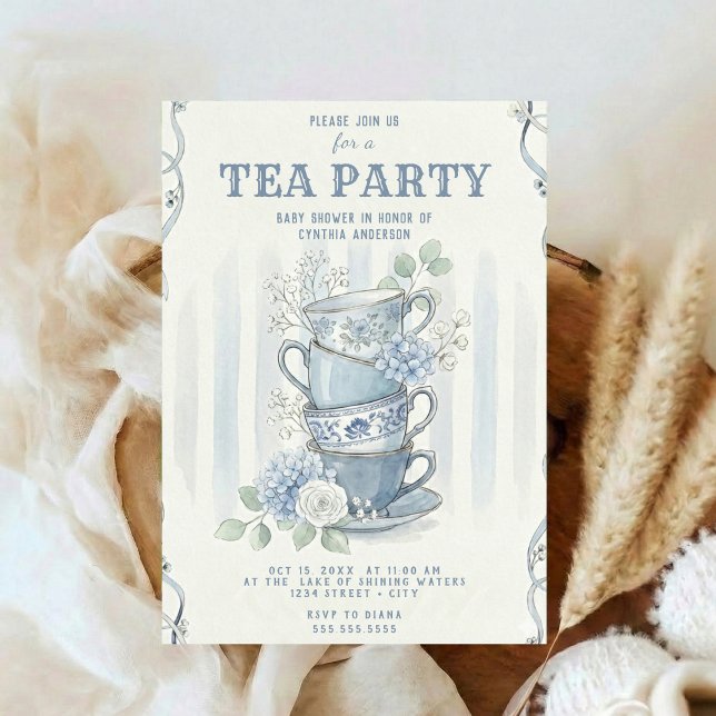 Invitación Fiesta de té inspirada en flores silvestres para b (Subido por el creador)