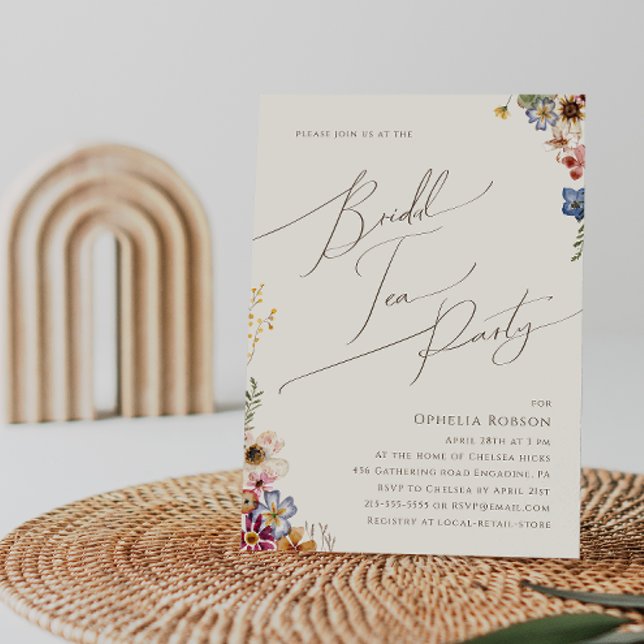 Invitación Fiesta de té marrón-marrón-violeta beige jardin br (Subido por el creador)